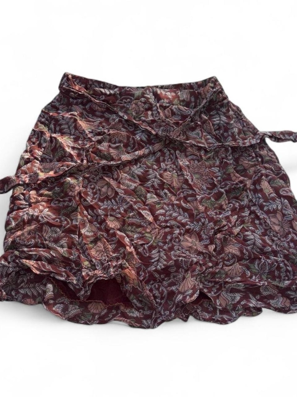 Floral Wrap Women's skirt - Burgundy